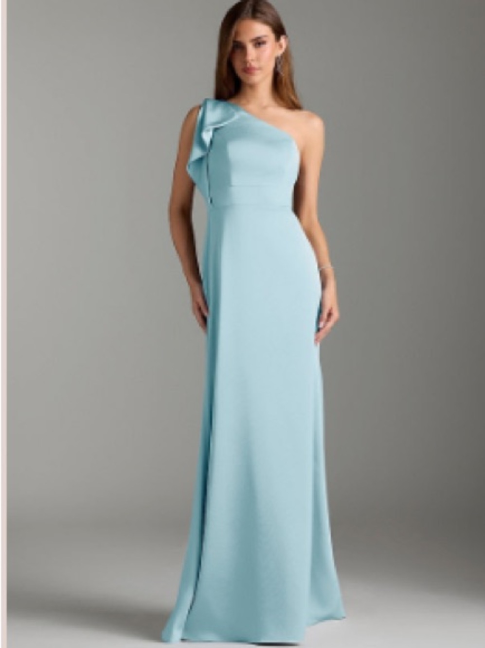 Azazie One-Shoulder Sky Blue Evening Gown